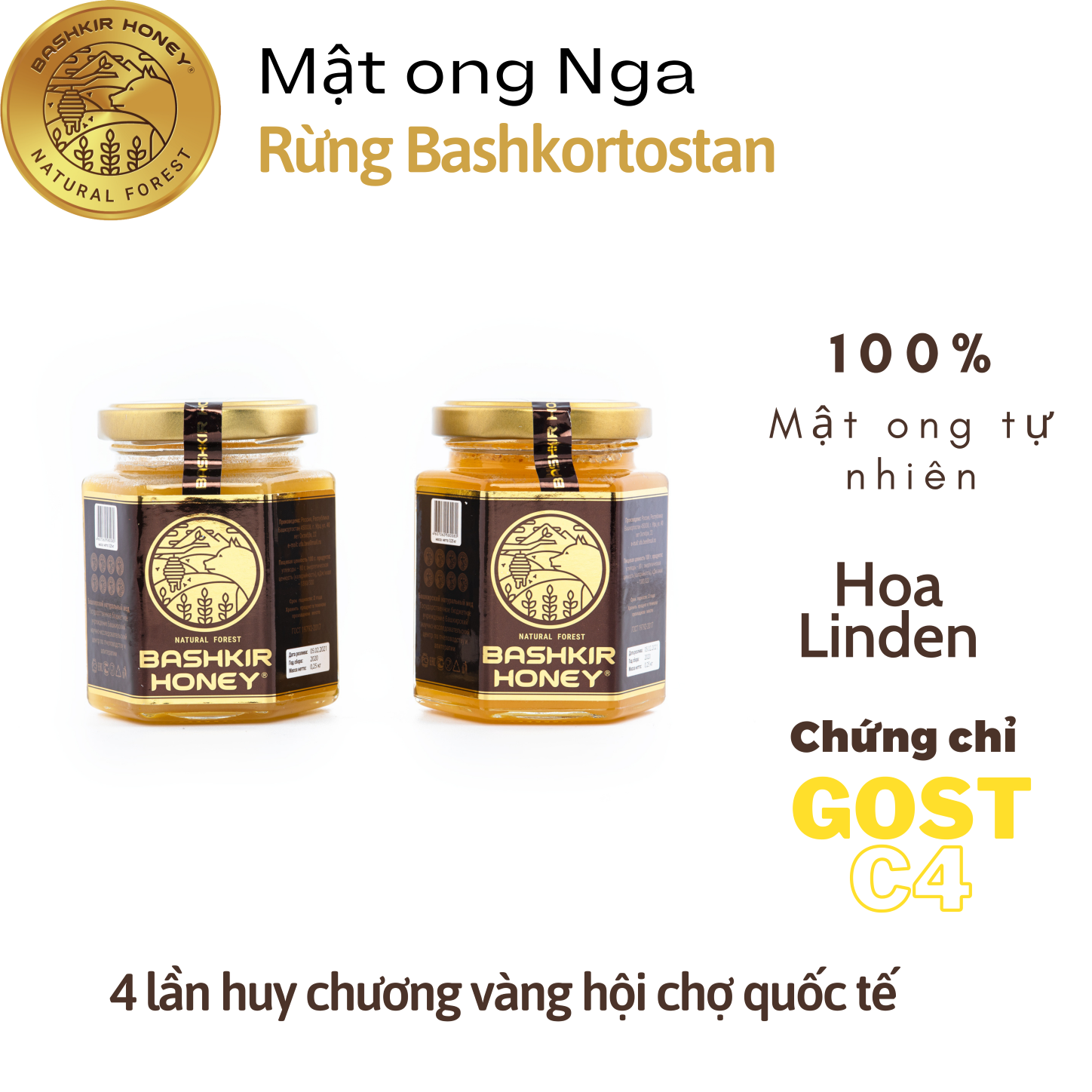 Mật ong rừng tự nhiên BASHKIR HONEY cao cấp từ Nga - 2 Lọ 1