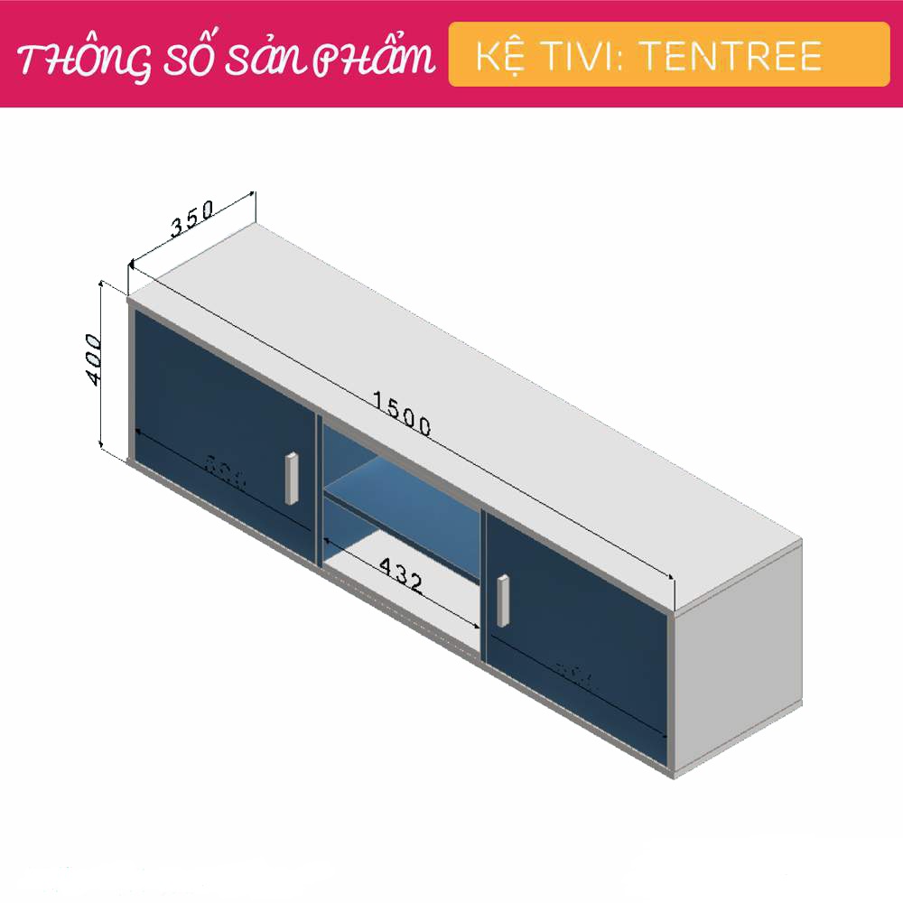 Kệ gỗ tivi đẹp cho phòng ngủ gia đình SMLIFE Tentree