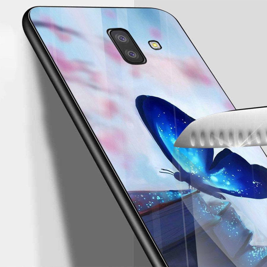 Ốp kính cường lực cho điện thoại Samsung Galaxy J6 PRIME - bướm đẹp MS BUOMD029