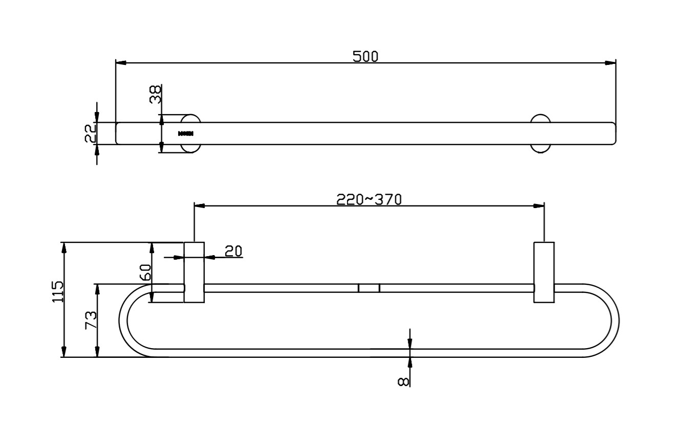 Thanh vắt khăn đôi phòng tắm 50cm dòng Alisa Moen - ACC2402