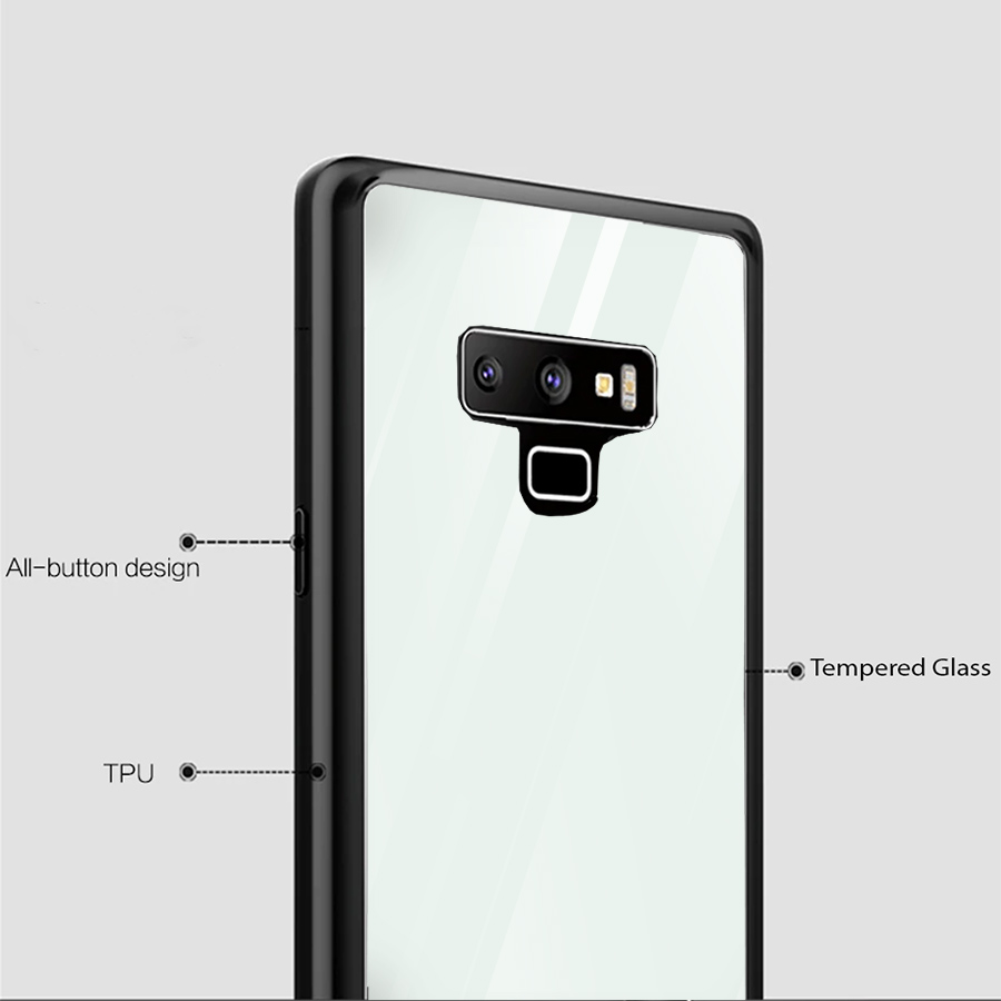 Ốp kính cường lực dành cho điện thoại Samsung Galaxy Note 9 - heo hồng - hh008
