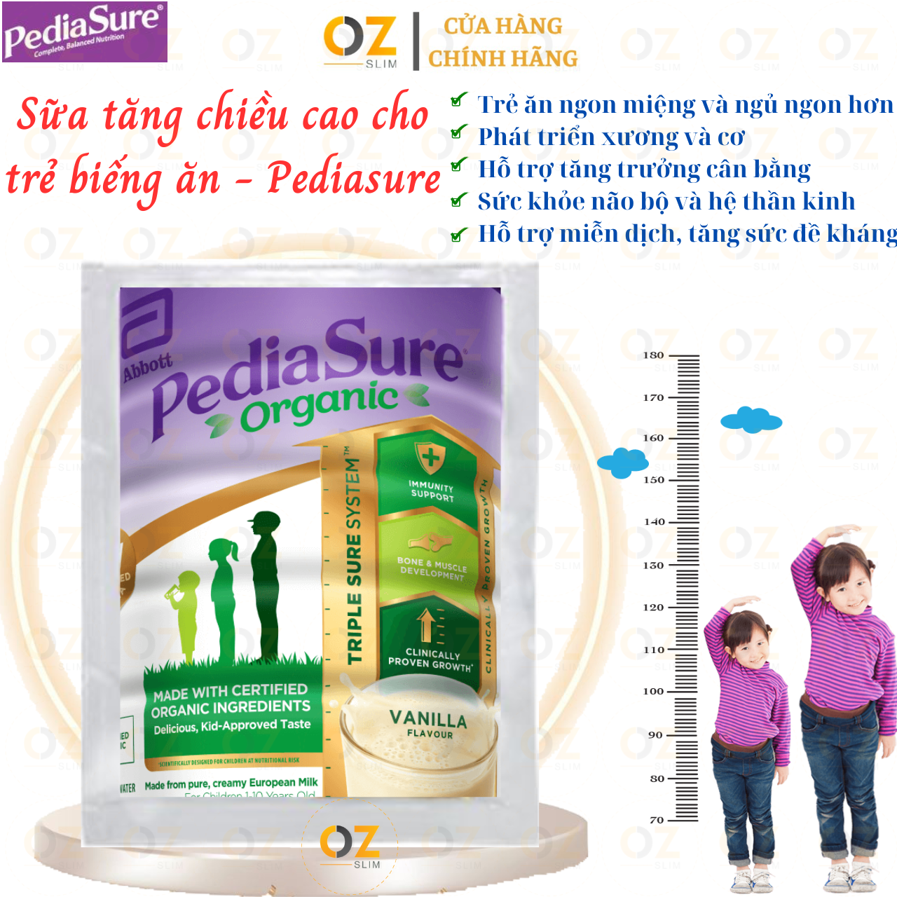 Sữa tăng chiều cao cho trẻ biếng ăn từ 1-10 tuổi Úc Pediasure