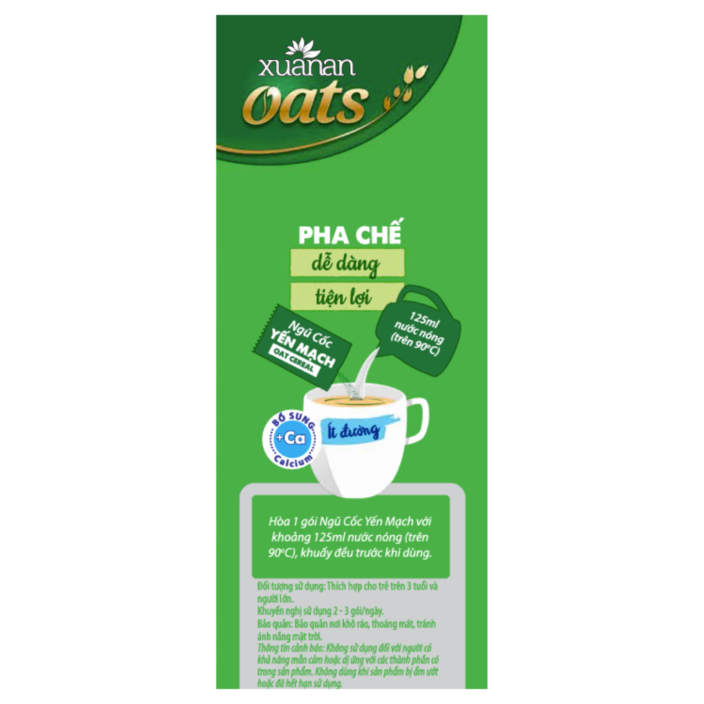 Ngũ Cốc Yến Mạch Xuân An [ít đường] Túi 400G {25g*16 gói}