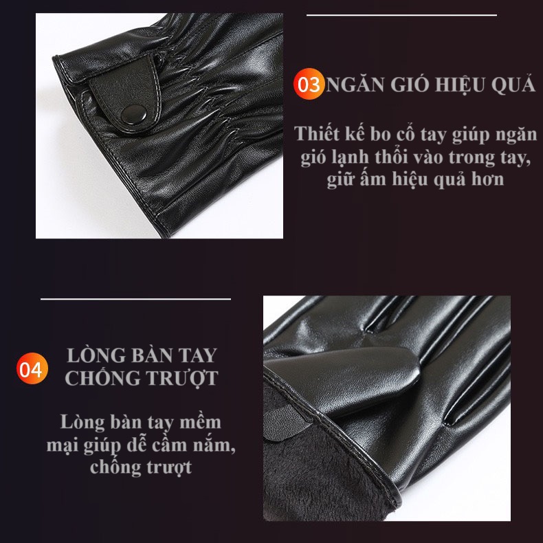 Găng tay da nam cảm ứng GTDCC07