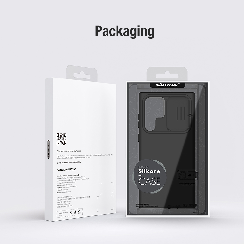 Ốp Lưng Nillkin CamShield Silky Silicone cho Samsung Galaxy S22 Ultra - Hàng Nhập Khẩu