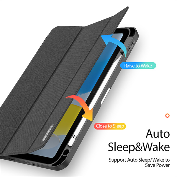 Bao Da Dành Cho iPad Gen 10 10.9 inch/ Gen 11'' A16 2025 Dux Ducis Domo Series Có Khe Cắm Bút, Tự Động Tắt Mở - Hàng Chính Hãng