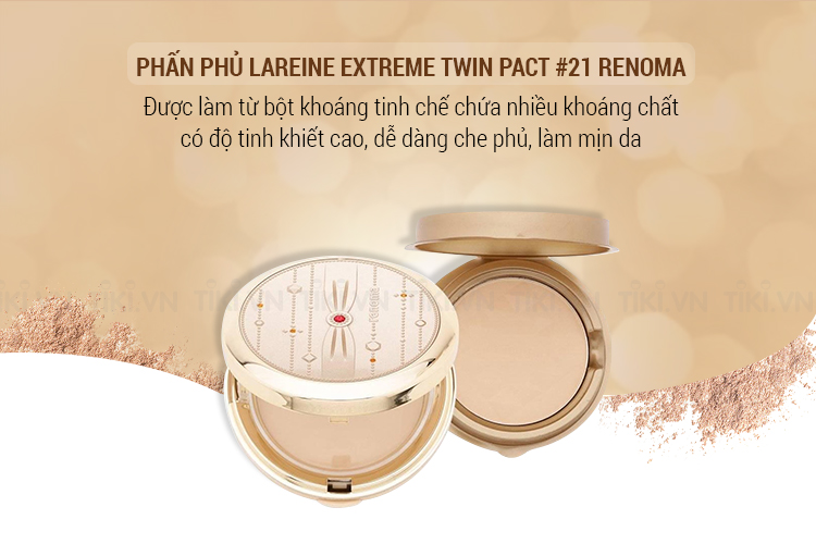 Phấn Phủ Lareine Extreme Twin Pact #21 Renoma