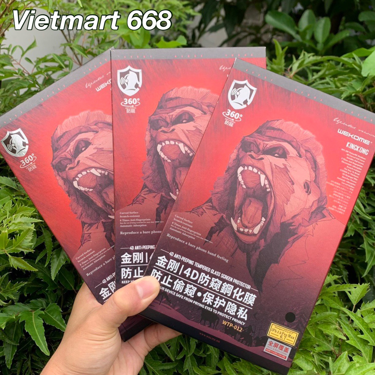 Kính Cường Lực Chống Nhìn Trộm KingKong Dành Cho iPhone - Full Hộp - Dán Full Màn - Hàng Chính Hãng