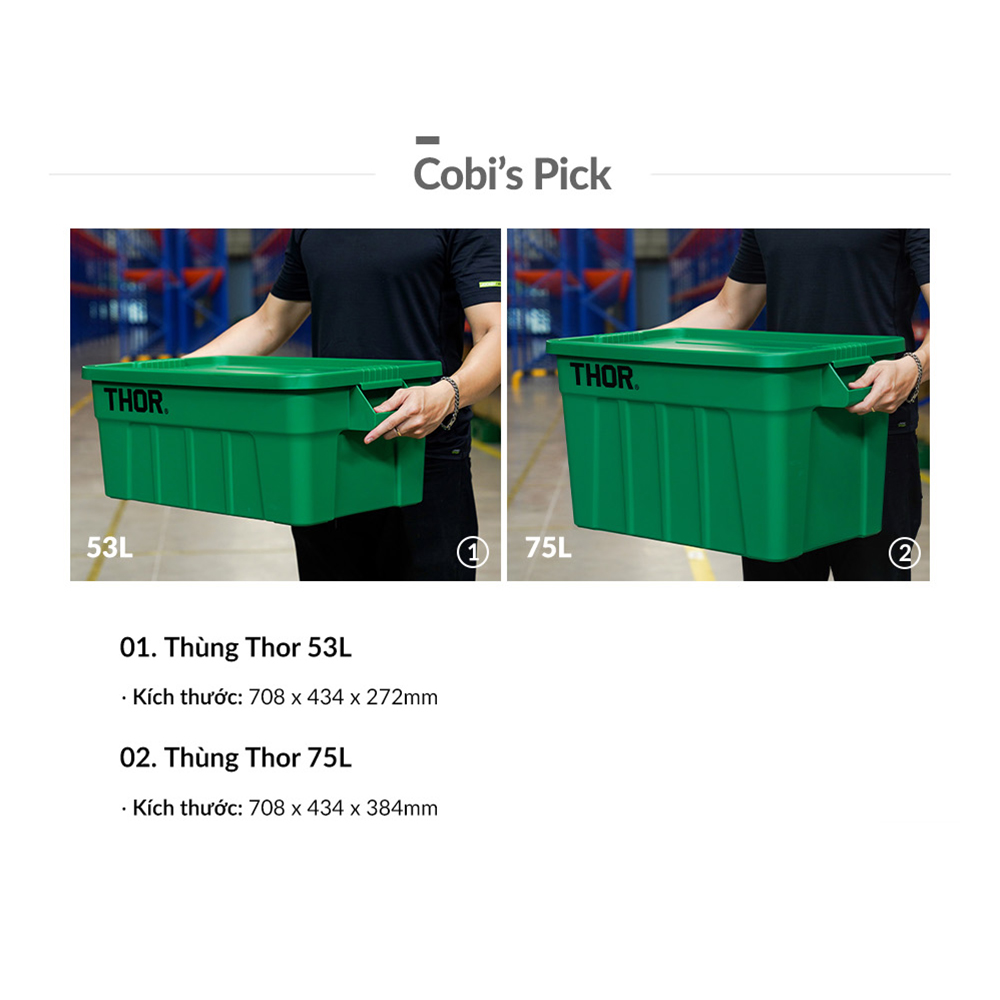 Thùng nhựa  đa năng chịu lực THOR 75L thương hiệu TRUST 3012  (Kèm nắp)  phân phối bởi Cobi Home.