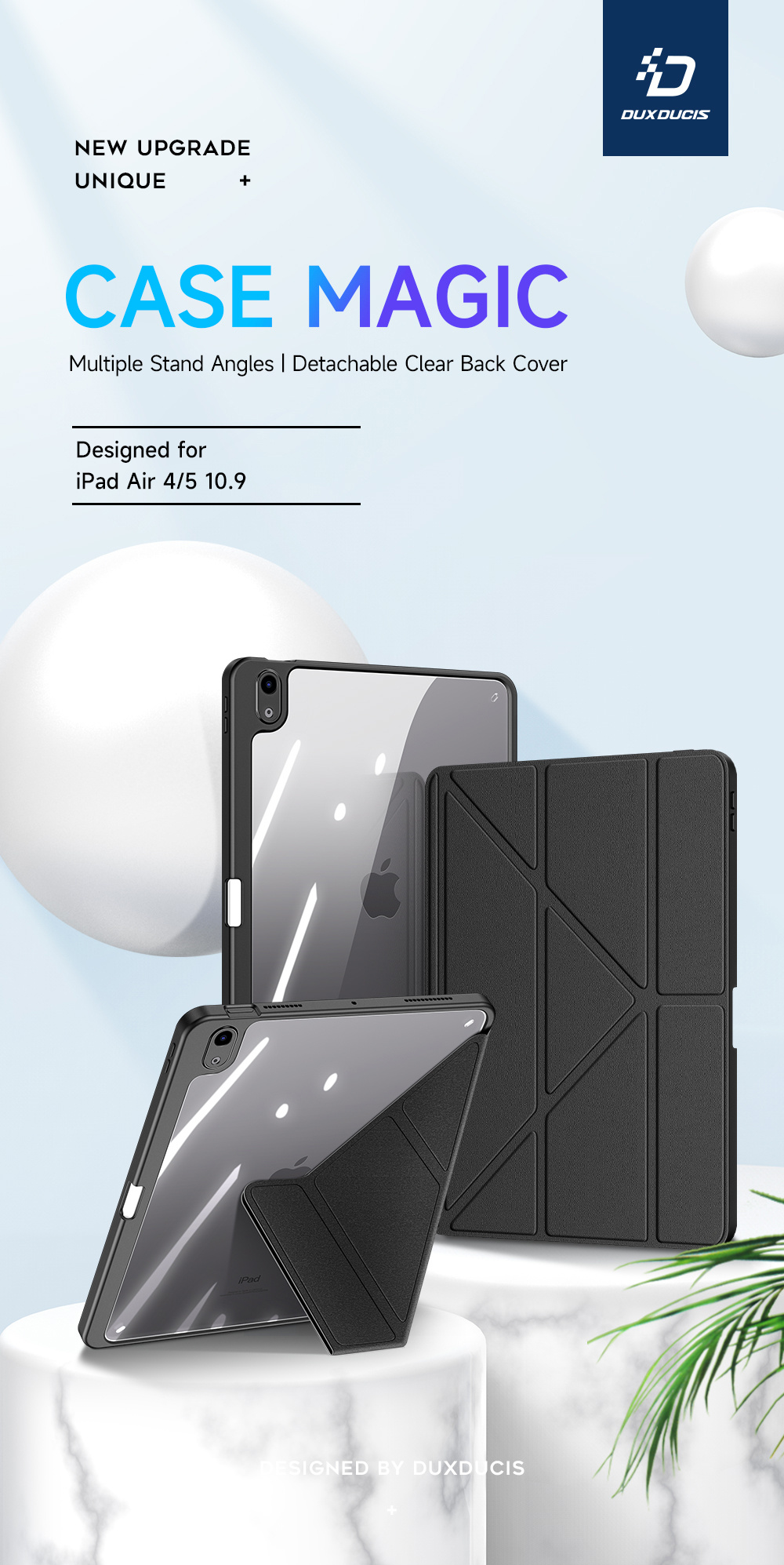 Bao Da Dành Cho iPad Air 4/ Air 5 10.9/ Air 11 inch 2024 Dux Ducis Magi Series Có Khe Cắm Bút, Tự Động Tắt Mở - Hàng Chính Hãng