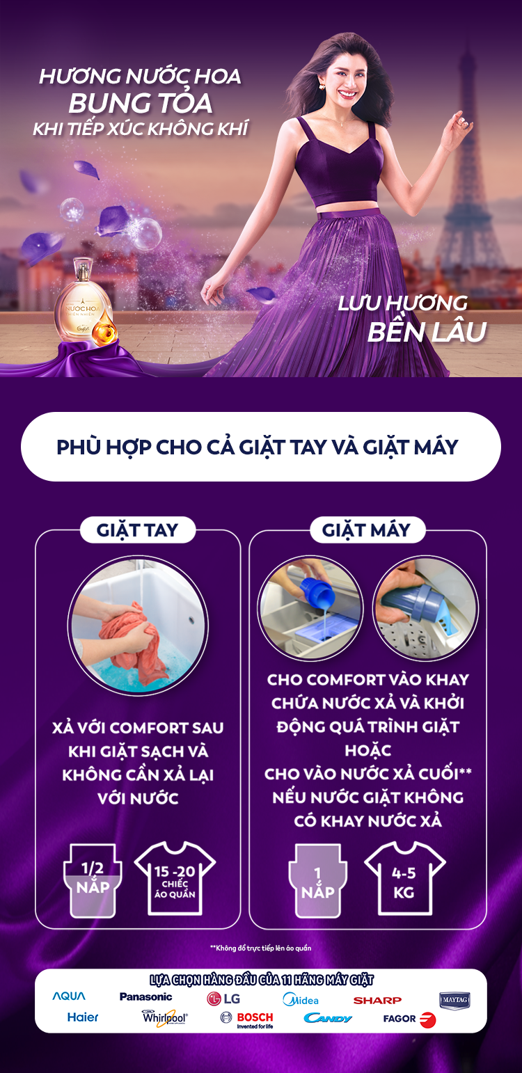 Nước Xả Vải Comfort Hương Nước Hoa Thiên Nhiên Bella (2.4L)