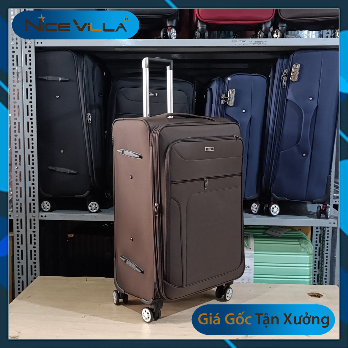 Vali Vải Cao Cấp Khóa Kéo Mở Rộng Size 20/24/28 Inch