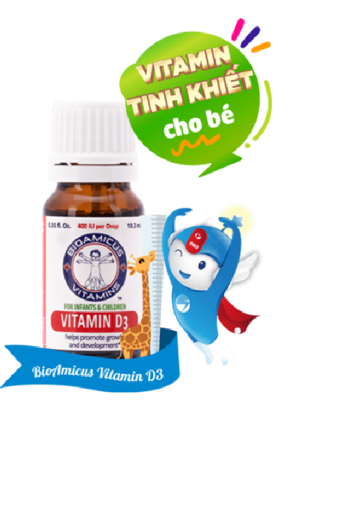 (Date T7/2025)Bioamicus Vitamin D3 giúp bé chống còi xương, phát triển chiều cao tối đa.