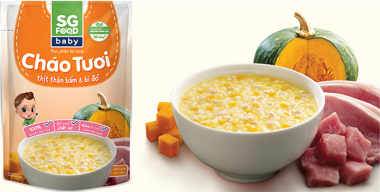 Lốc 5 - Cháo Tươi Baby Sài Gòn Food 240g, Gà, Thịt Bằm, Bò, Tôm, Lươn