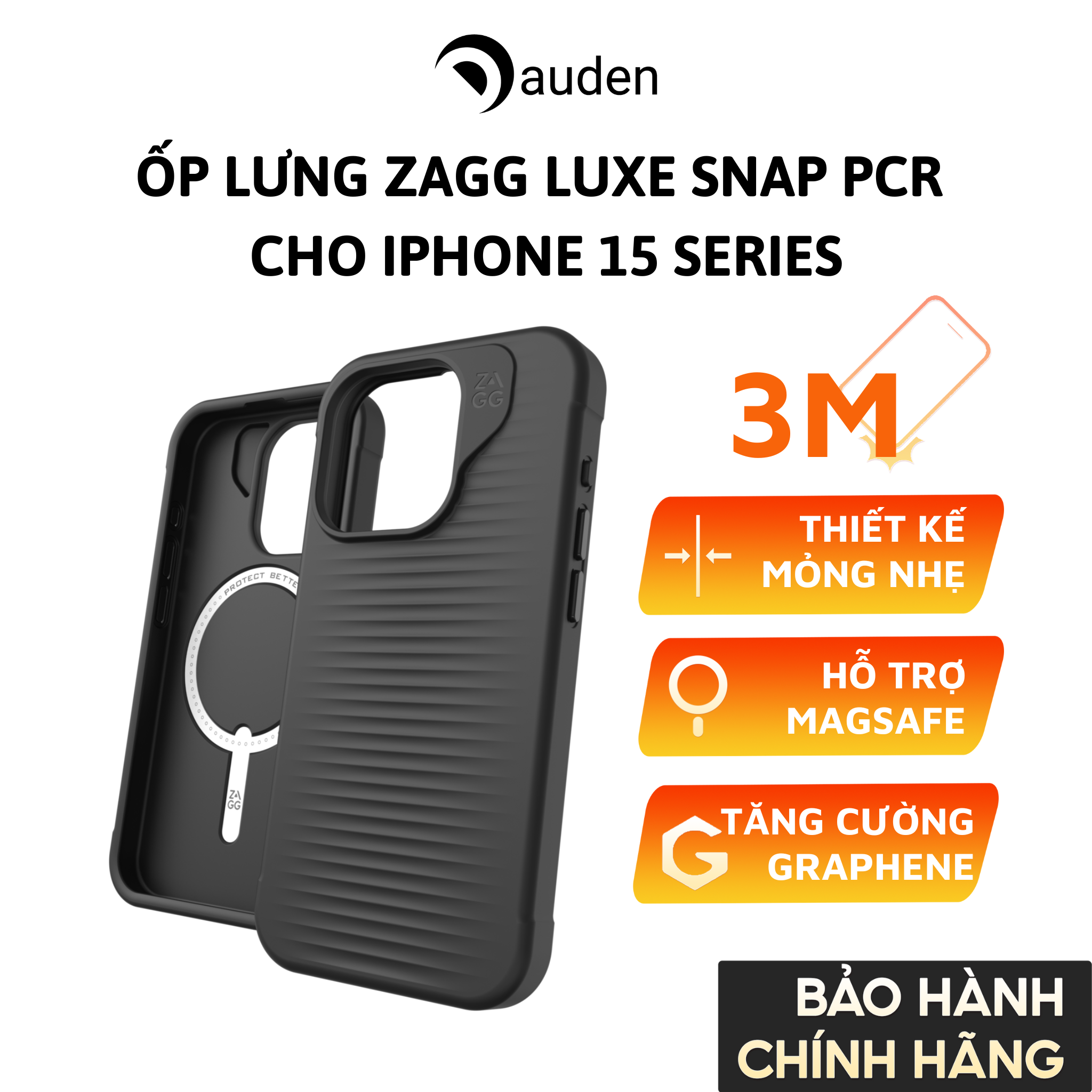 Ốp lưng ZAGG chống sốc bảo vệ dành cho iPhone 15/ 15 Plus/ 15 Pro/ 15 ProMax, bảo hành 12 tháng 1 đổi 1 - Hàng chính hãng