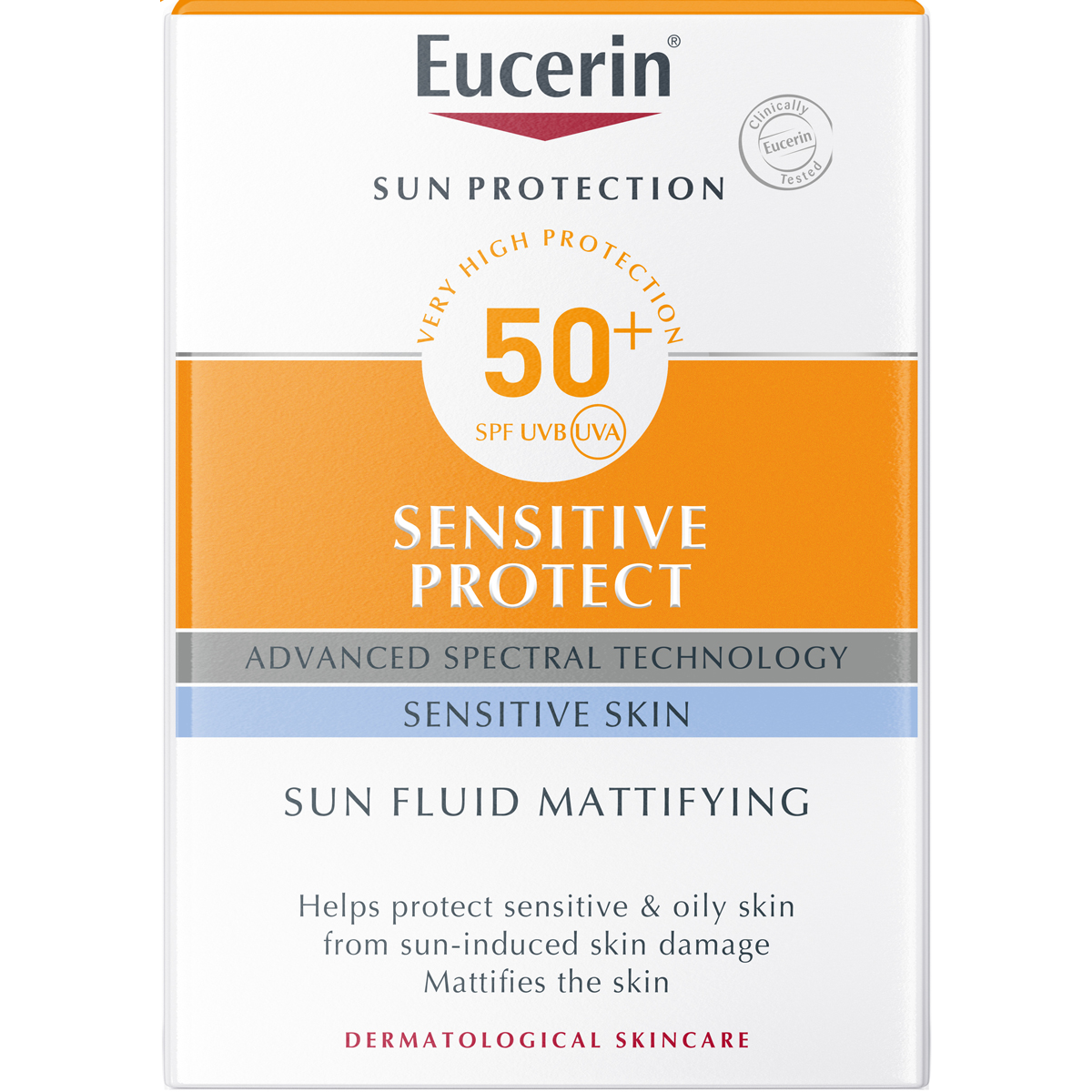 Kem Chống Nắng Không Gây Nhờn Rít Cho Da Thường Và Da Hỗn Hợp Eucerin Sun Fluid Mattifying Face SPF50 50ml