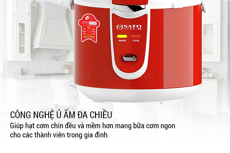 Nồi Cơm Điện Nắp Gài Sato S18-90A-18L (1.8L) - Hàng chính hãng