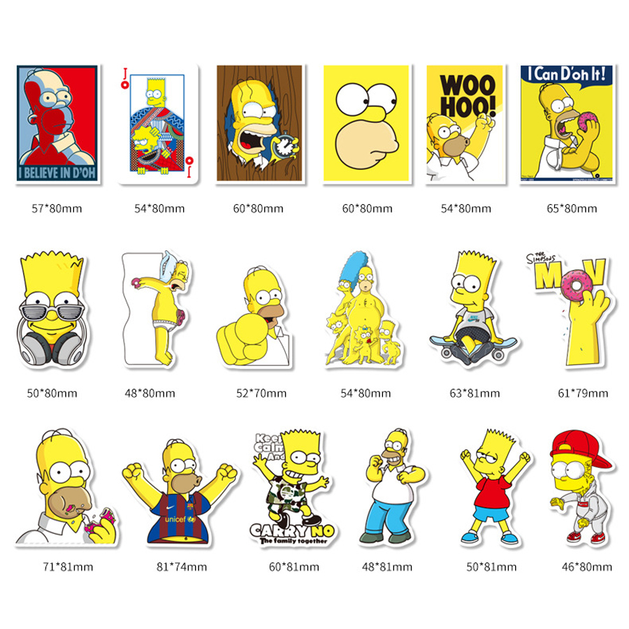 100 hình dán hoạt hình Simpson - sticker