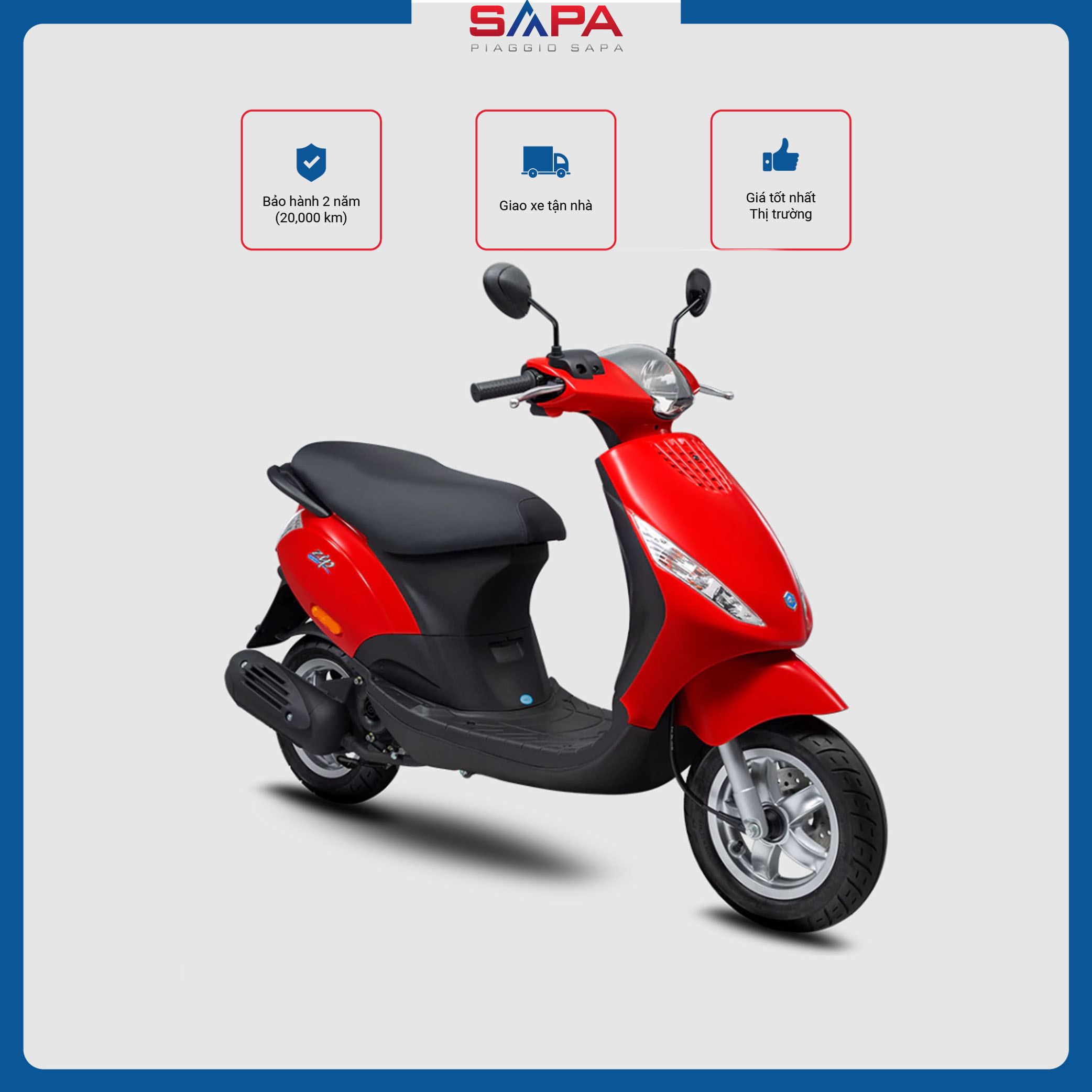 Tem xe Piaggio  Zip thiết kế trắng ngọc trai