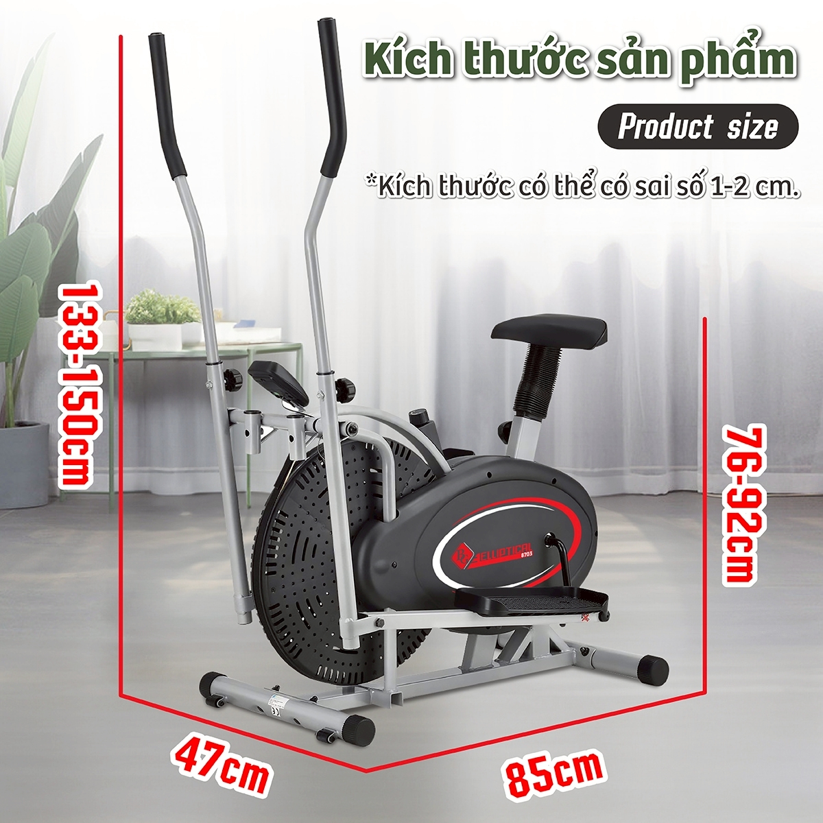 BG Xe đạp tập tại nhà thể dục 8701 / 8703 kết hợp tay chân - giúp rèn luyện sức khỏe hiệu quả
