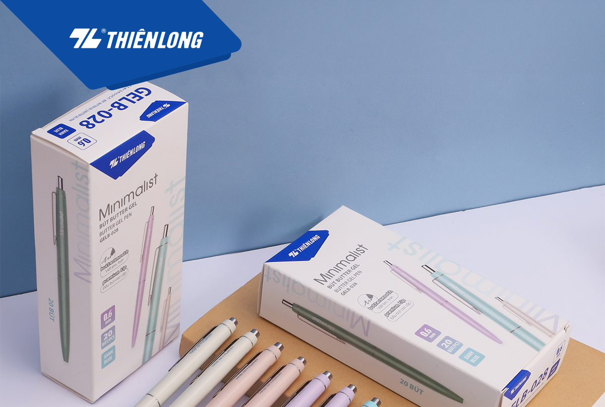 Combo 5/10/20 Bút gel B - Minimalist Butter Gel Thiên Long - Premium tip - Mực Xanh - Màu thân ngẫu nhiên
