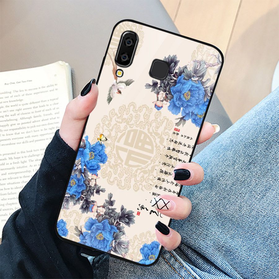 Ốp kính cường lực cho điện thoại Samsung Galaxy A70 - mẫu đơn MS MAUDON029