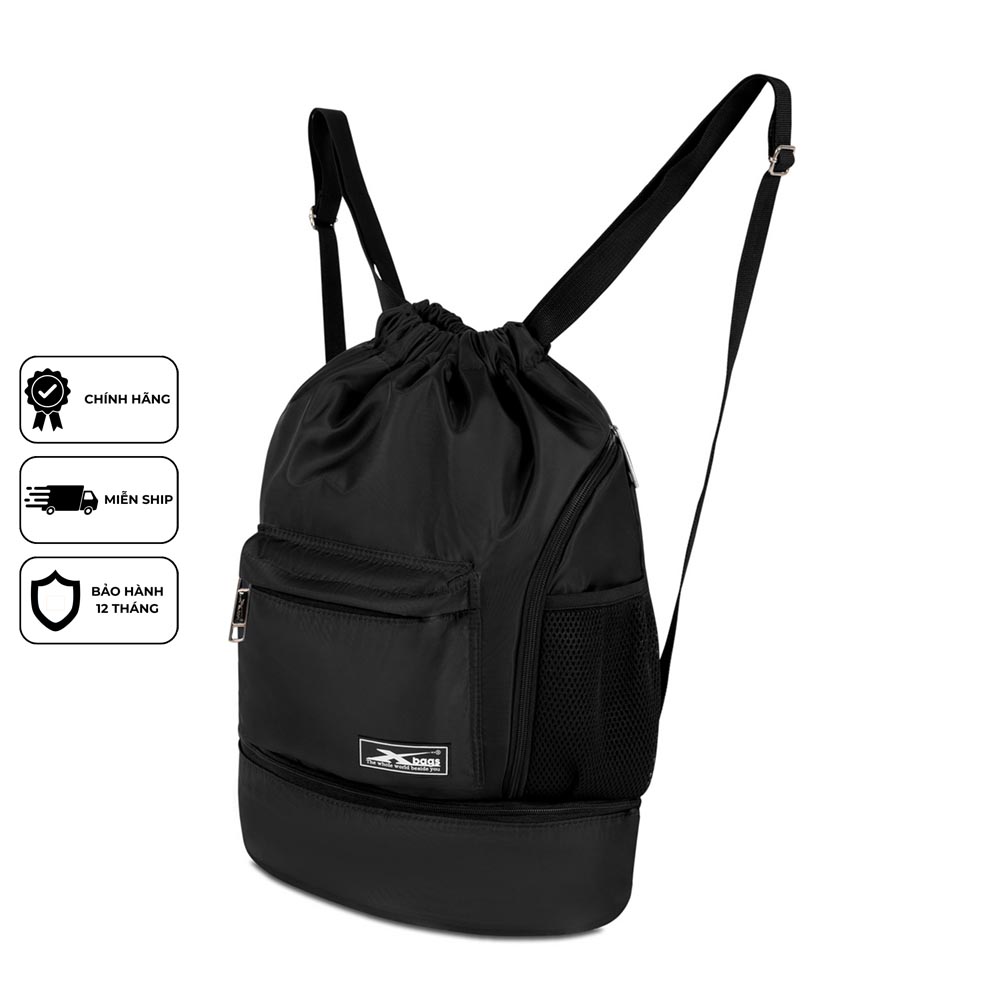 Balo Thể Thao Dây Rút Xbags Wisdom XB 6004 – Balo Dây Rút Chống Nước, Màu Đen Cá Tính, Thiết Kế Năng Động Tiện Dụng!
