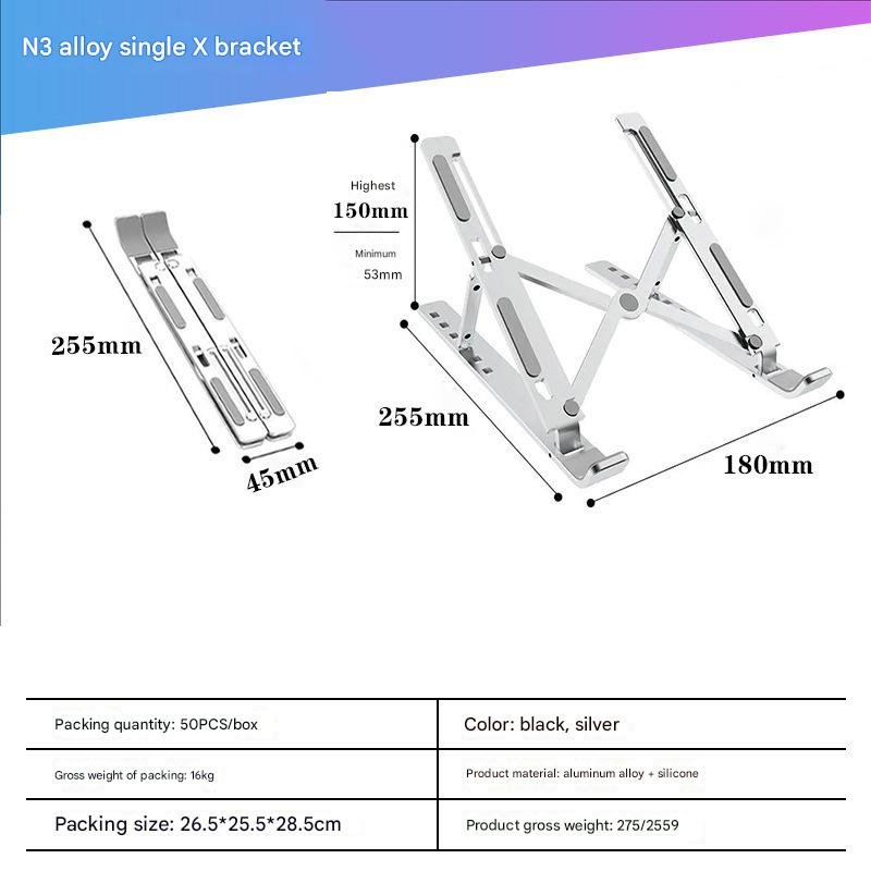 Giá Đỡ kim loại N3 cho laptop máy tính bảng hỗ trợ tản nhiệt và điều chỉnh góc máy hàng nhập khẩu
