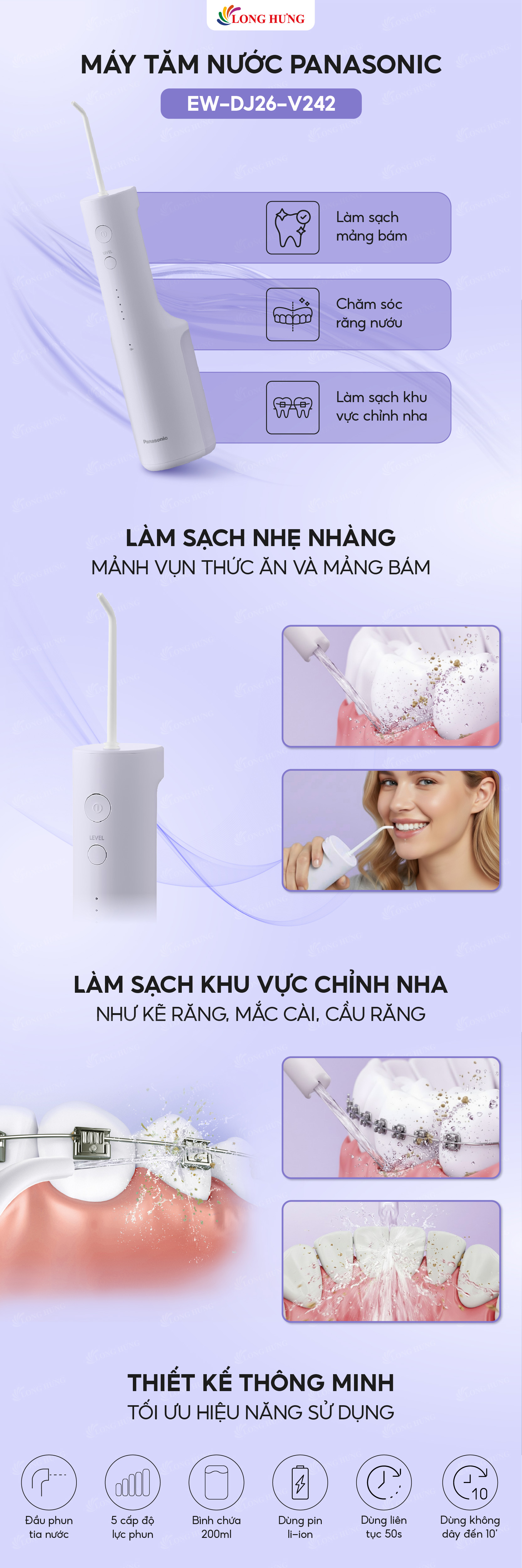 Máy tăm nước Panasonic EW-DJ26-V242 - Hàng chính hãng