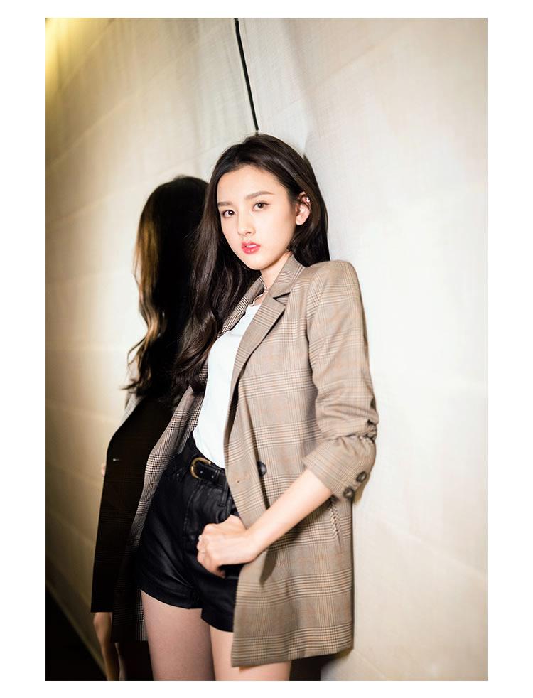 Áo Khoác Vest, Blazer Nữ NA23 Sọc Caro Cao Cấp có đệm vai