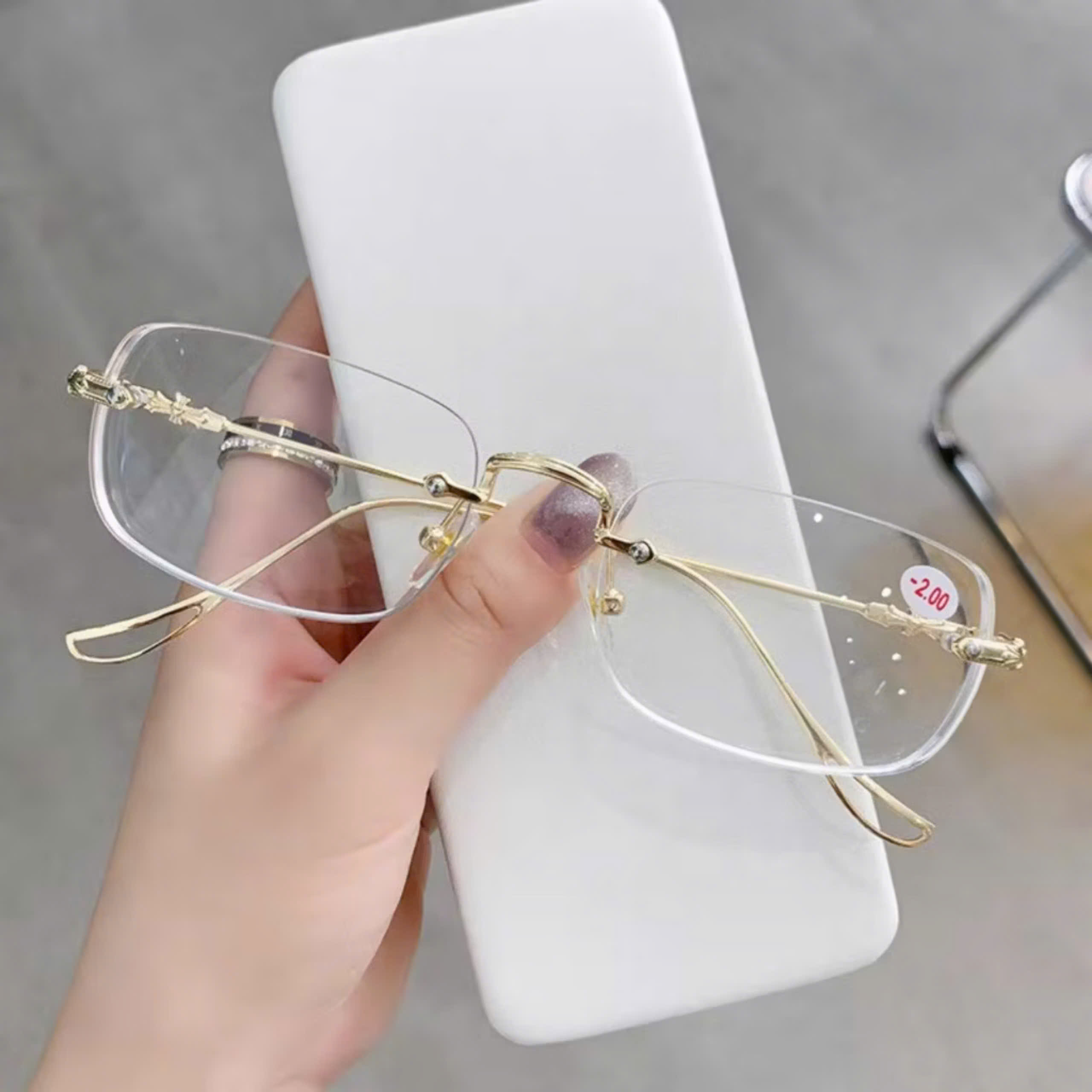 kính lão nam nữ không viền phong cách trẻ trung phù hợp khuôn mặt to và vừa A07