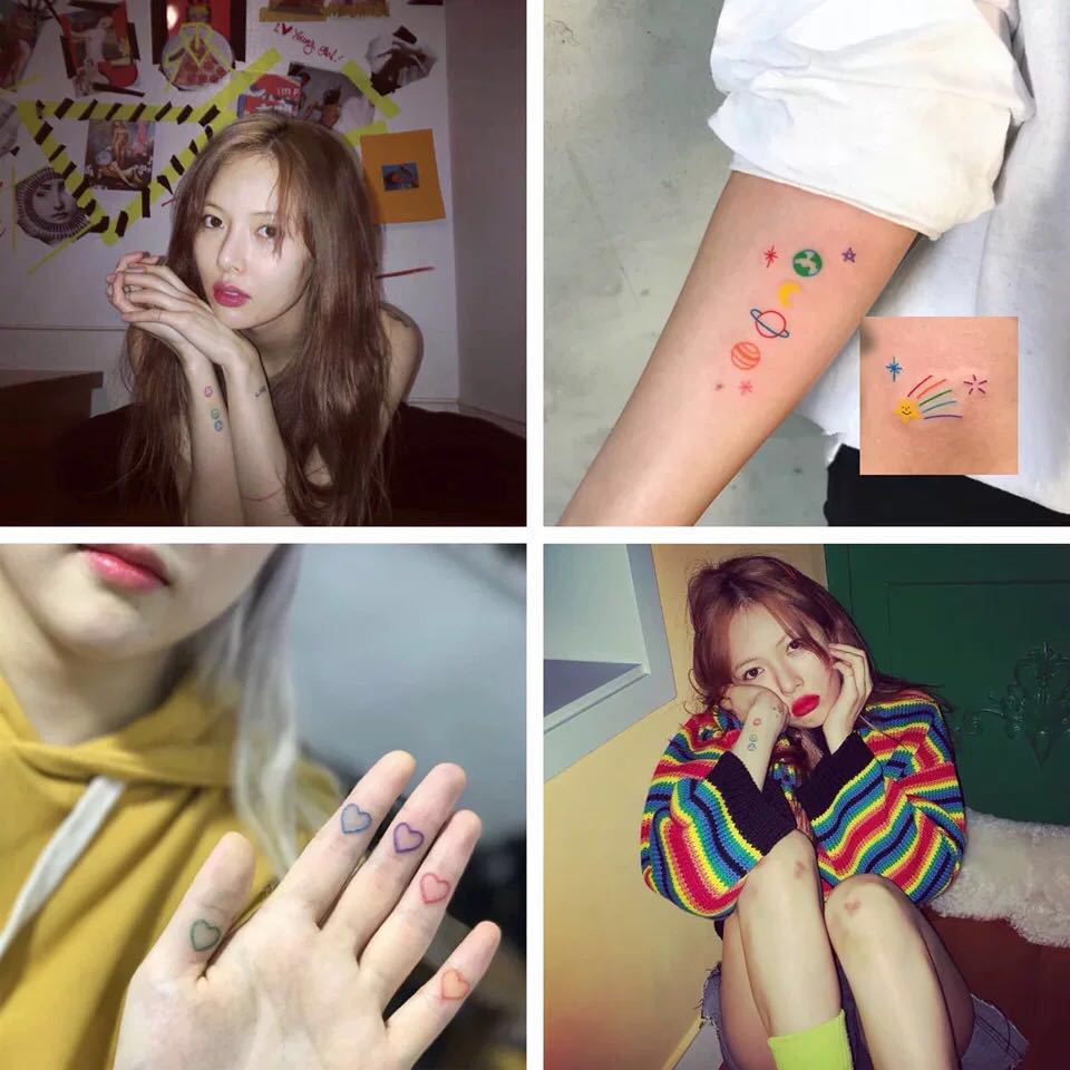770 Hình xăm dán tatoo mặt cười icon emoji vui nhộn võ tắc thiên dán tay mặt trán