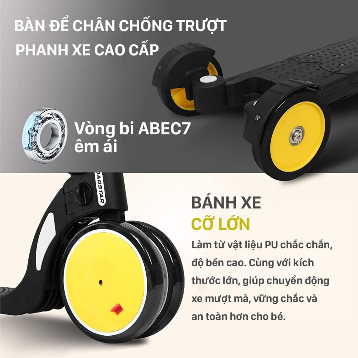 xe scooter đa năng 5 trong 1 Roadstar Freekids bebehoo cho bé 1-6 tuổi