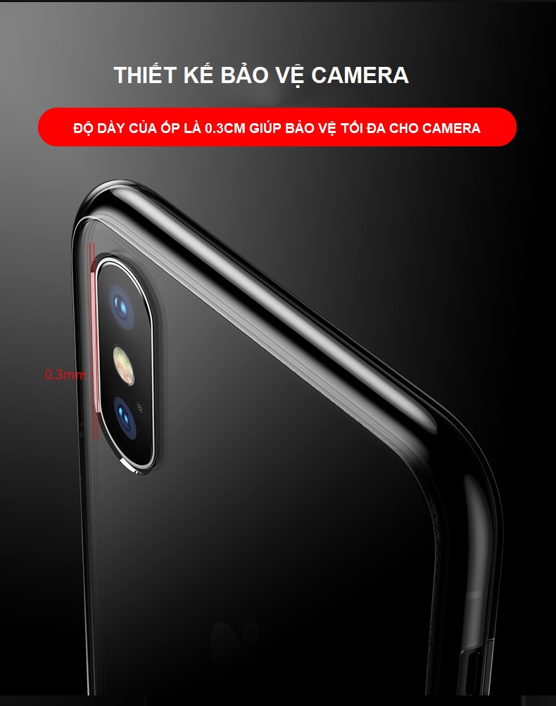Ốp Lưng Kính Cường Lực Trong Suốt, Viền Máy Dẻo Dành Cho Iphone X / XS/ XS Max / XR /  7 8 PLus Hàng Chính Hãng Helios