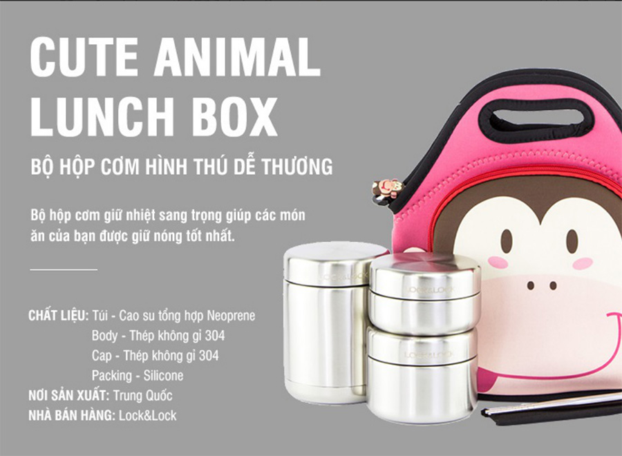 Bộ Hộp Cơm Giữ Nhiệt Lock&Lock LHC8016S4