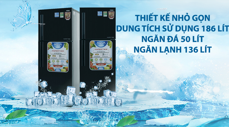 Tủ Lạnh Inverter Aqua AQR-I209DN-DC (186L)