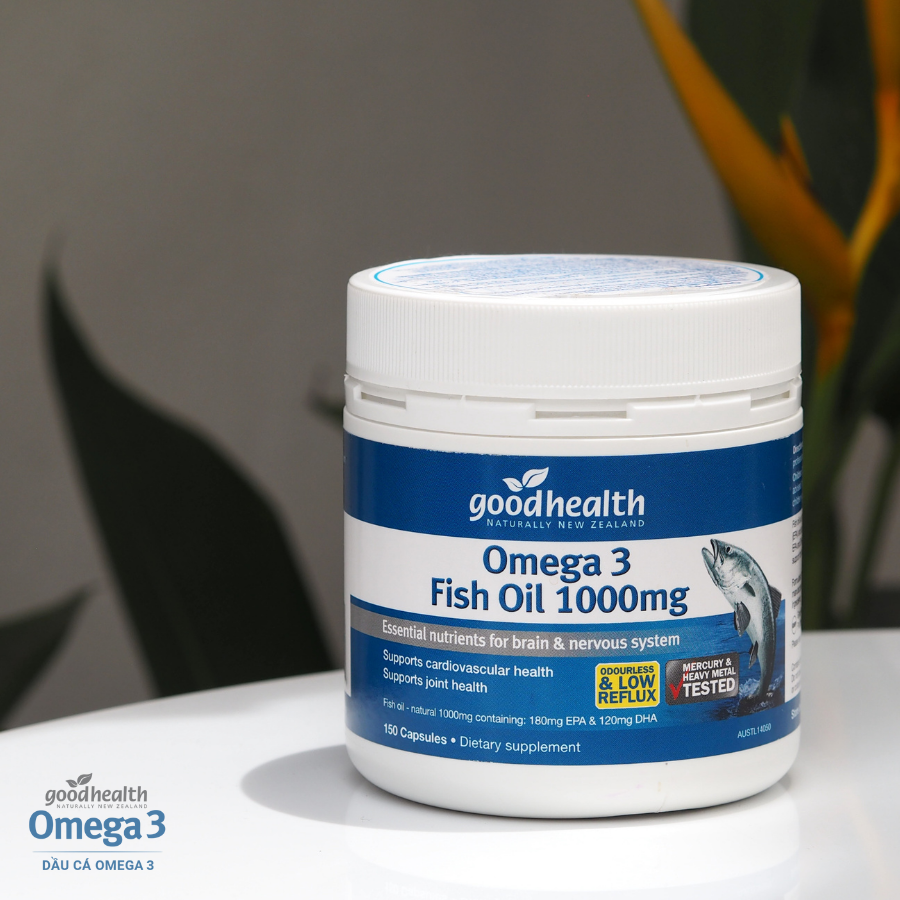 combo 2 hộp dầu cá goodhealth omega 3 fish oil 1000mg 150 viên - bổ não 4