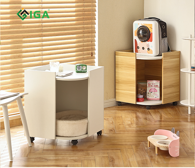 Nhà Cho Mèo Ngủ Kết Hợp Tủ Đựng Thức Ăn Chính Hãng IGA - GP194
