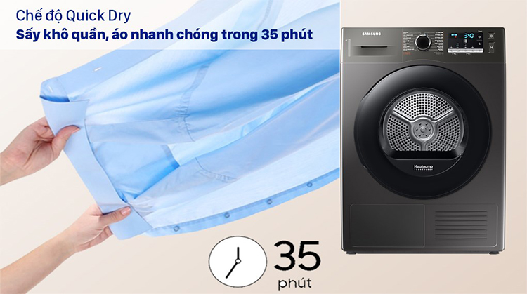 Máy sấy bơm nhiệt Samsung Inverter 9 kg DV90TA240AX/SV - Hàng chính hãng (chỉ giao HCM)