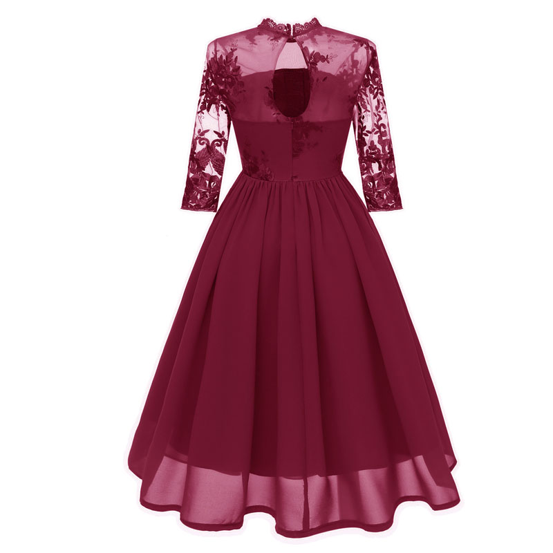 2019 Fashion Luxury Women Applique Dresses Elegant O-Neck Female Party Prom Dress Ball Gown