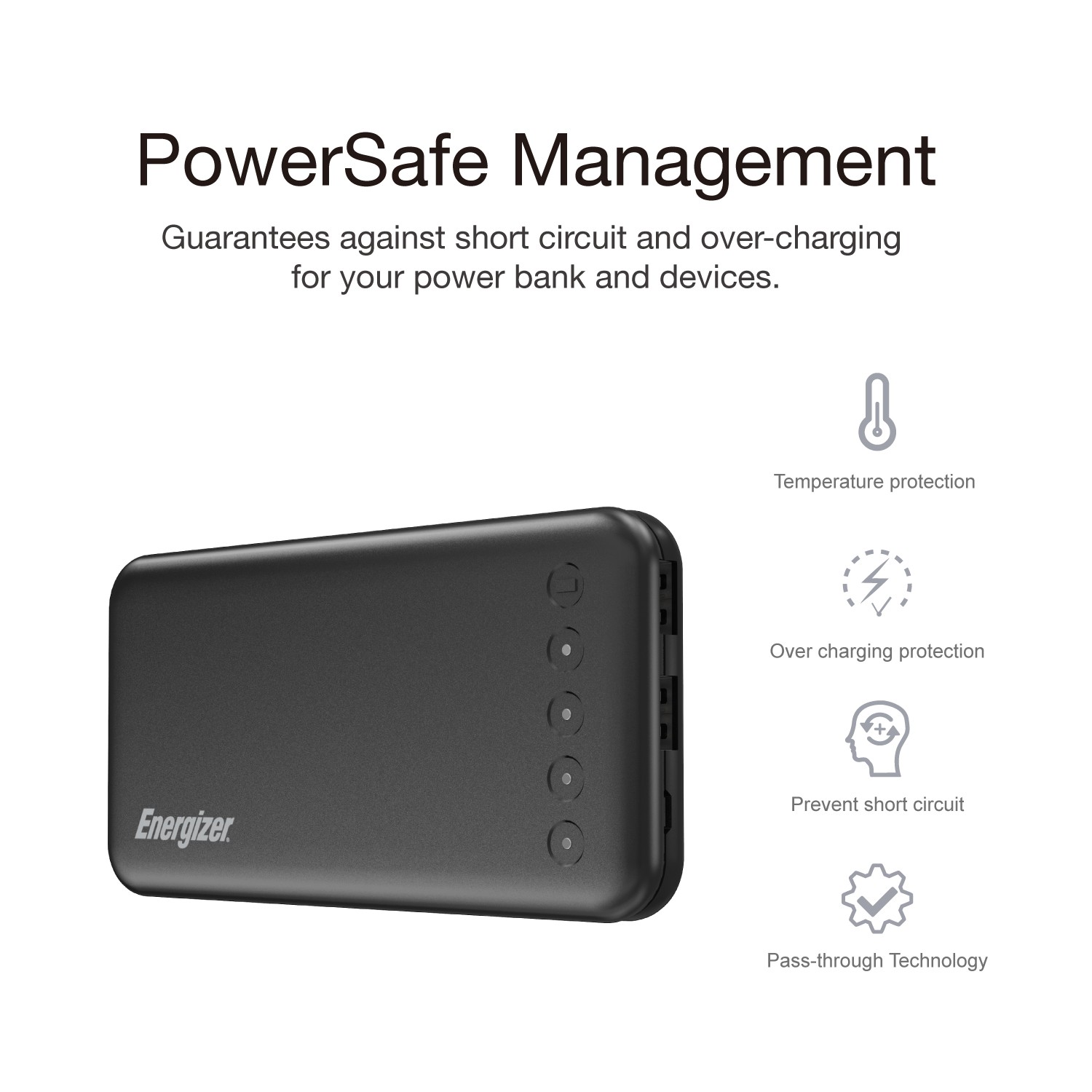 Pin Sạc Dự Phòng Energizer Chiến Binh 10.000mAh Lõi Lithium Polymer - UE10022 - Hàng Chính Hãng