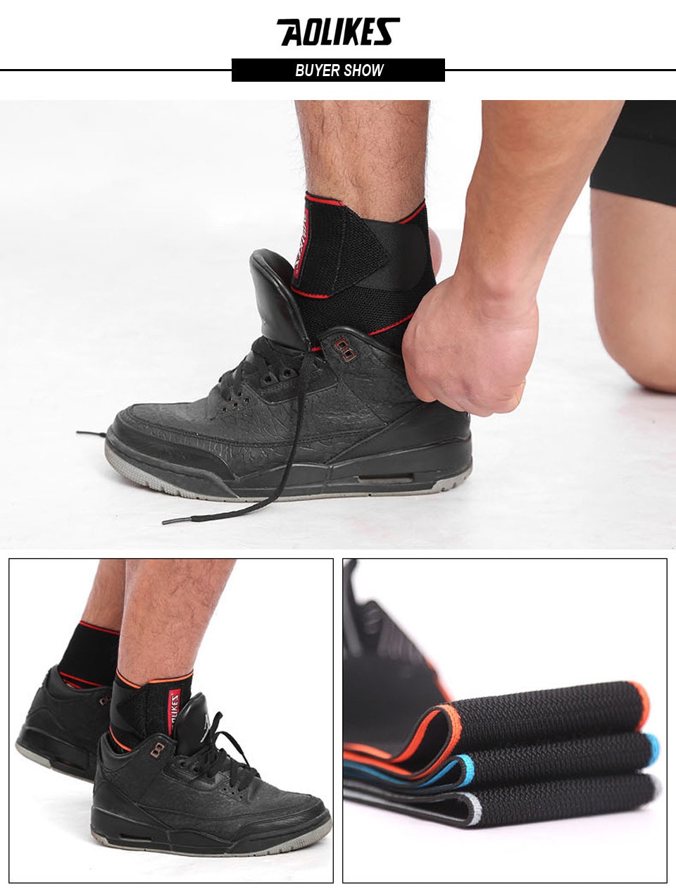 Băng Quấn Cổ Chân Hỗ Trợ Bảo Vệ Mắt Cá Chân, Khớp Cổ Chân Sport Ankle Protector AOLIKES YE-1527