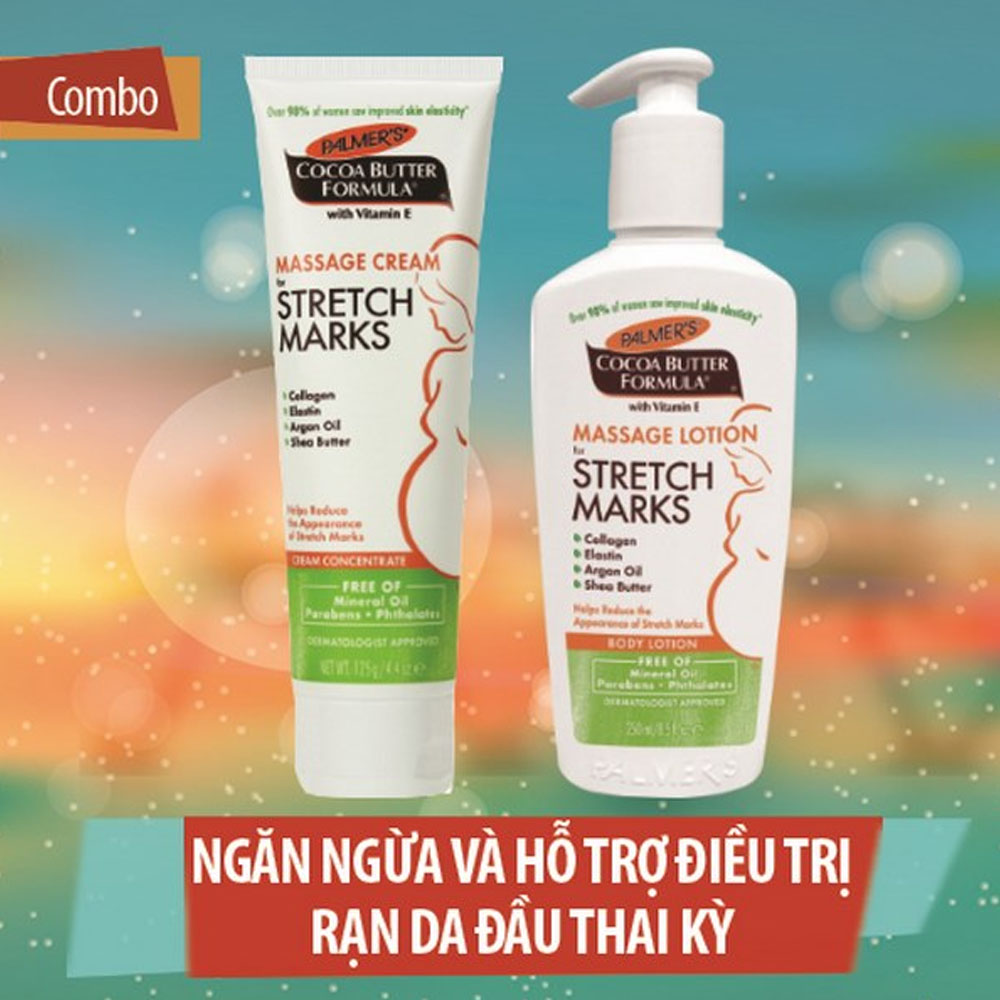 Combo Ngăn Ngừa Và Hỗ Trợ Rạn Da Giai Đoạn Đầu Thai Kỳ Cho Mẹ Bầu Mẹ Mang Thai Palmer s Từ Mỹ - Sản Phẩm Chống Rạn Da Khi Mang Thai 1