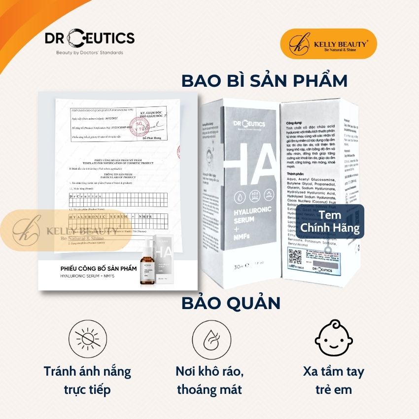 Tinh Chất Cấp Ẩm Drceutics Hyaluronic Serum + NMFs - Giúp Da Căng Bóng, Mềm Mịn | Kelly Beauty