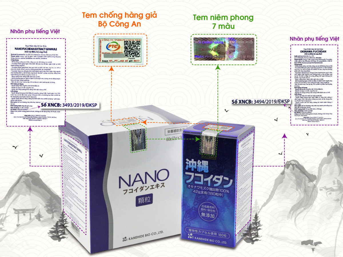 Viên Uống Kanehide Bio Fucoidan Okinawa Hộ Trợ Ức Chế Tăng Trưởng Tế Bào Ung Thư - Hộp 180 Viên
