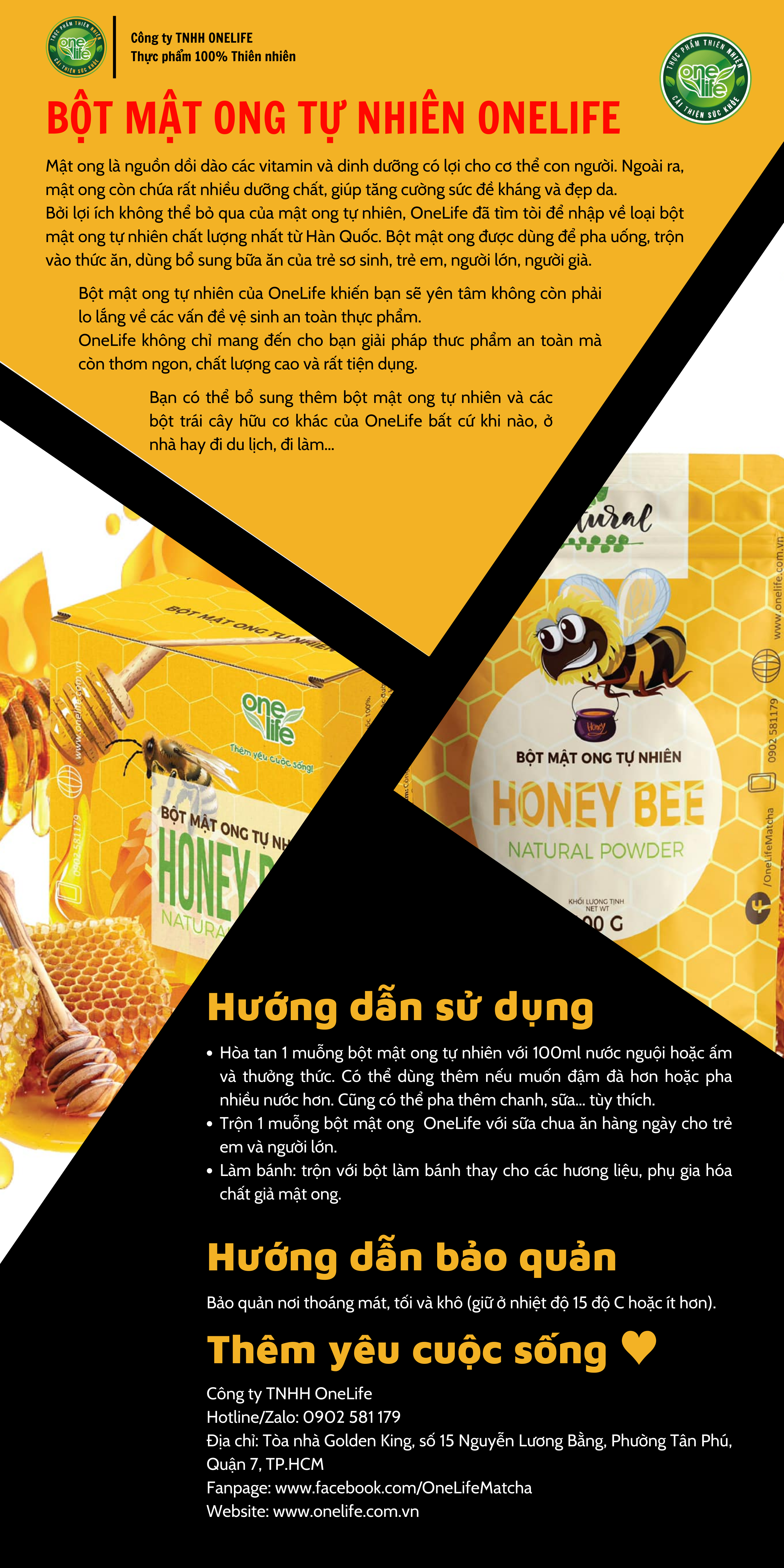 Bột Mật Ong Tự Nhiên OneLife (Hộp 50gr)