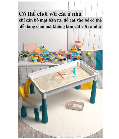Trọn bộ đồ chơi lắp ghép sáng tạo cho bé trai và bé gái có kèm bàn và ghế ngồi, chất liệu nhựa ABS cứng cáp dày dặn - Đồ chơi phát triển trí não cho bé yêu