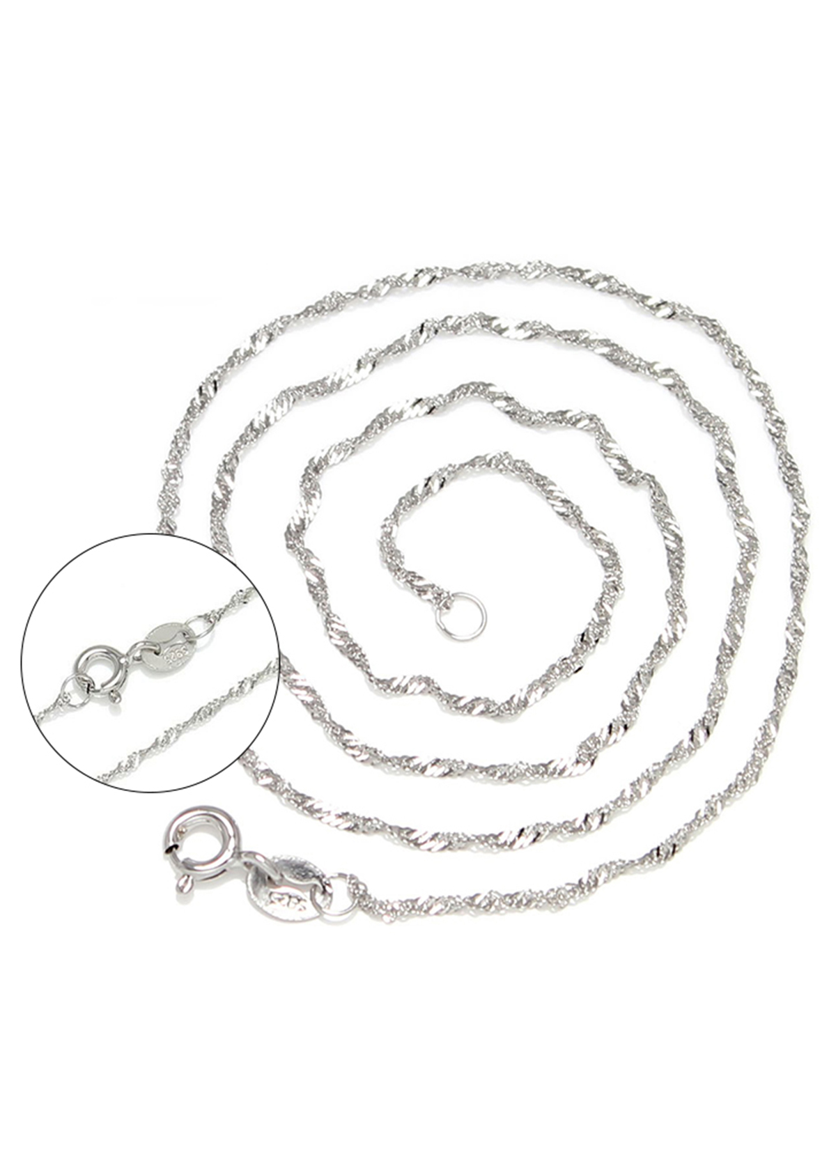 Dây chuyền bạc trắng dạng xoắn - Ngọc Quý Gemstones