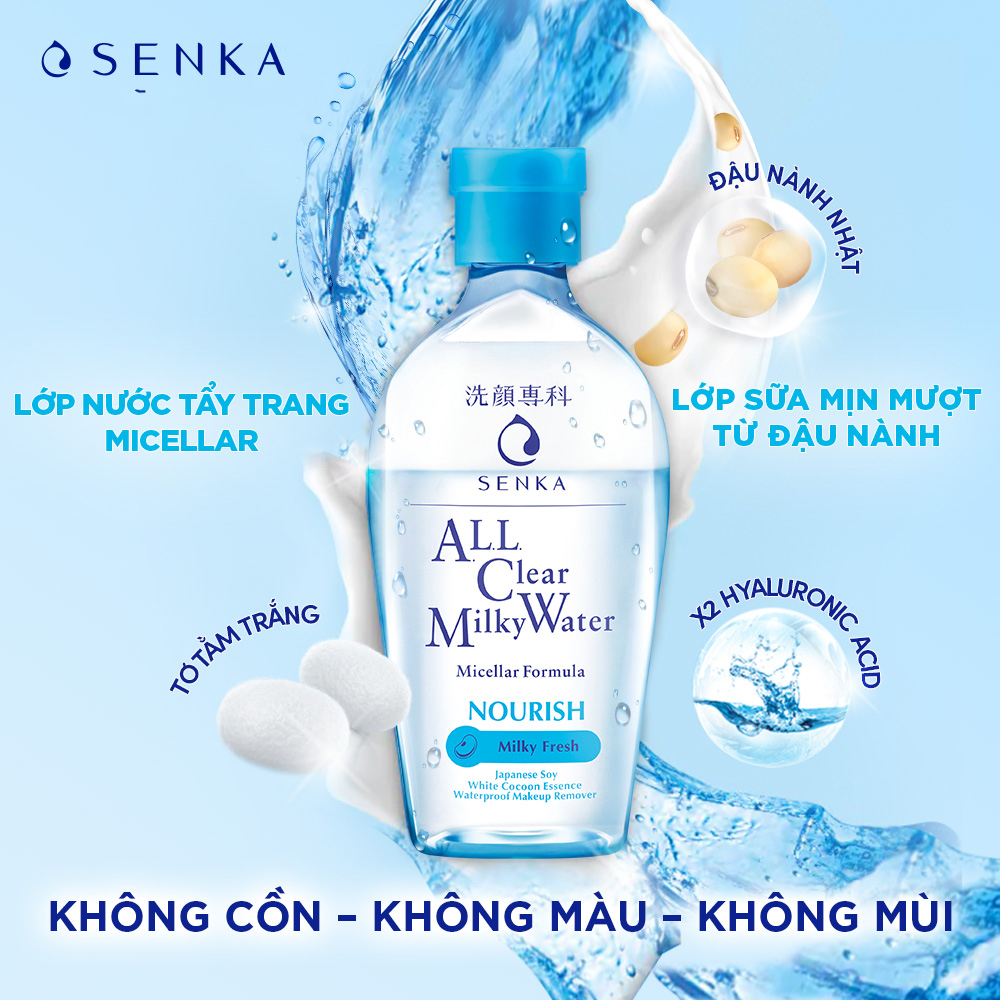 Nước Sữa Tẩy Trang 2 lớp SENKA A.L.L. CLEAR MILKY WATER 230ML | Senka  Official Store | Tiki