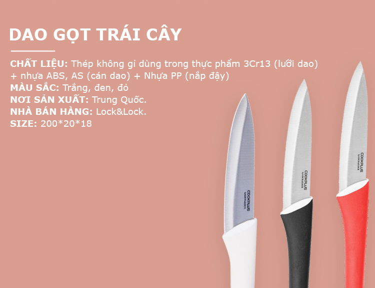 Dao Gọt Trái Cây Thép Không Gỉ Có Nắp Đậy Lock&Lock